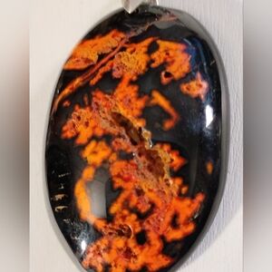 Orange Fire Agate Rough Necklace